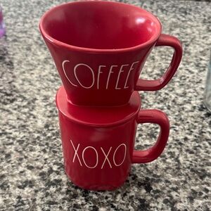 Rae Dunn Coffee and XOXO Mug coffee drip set